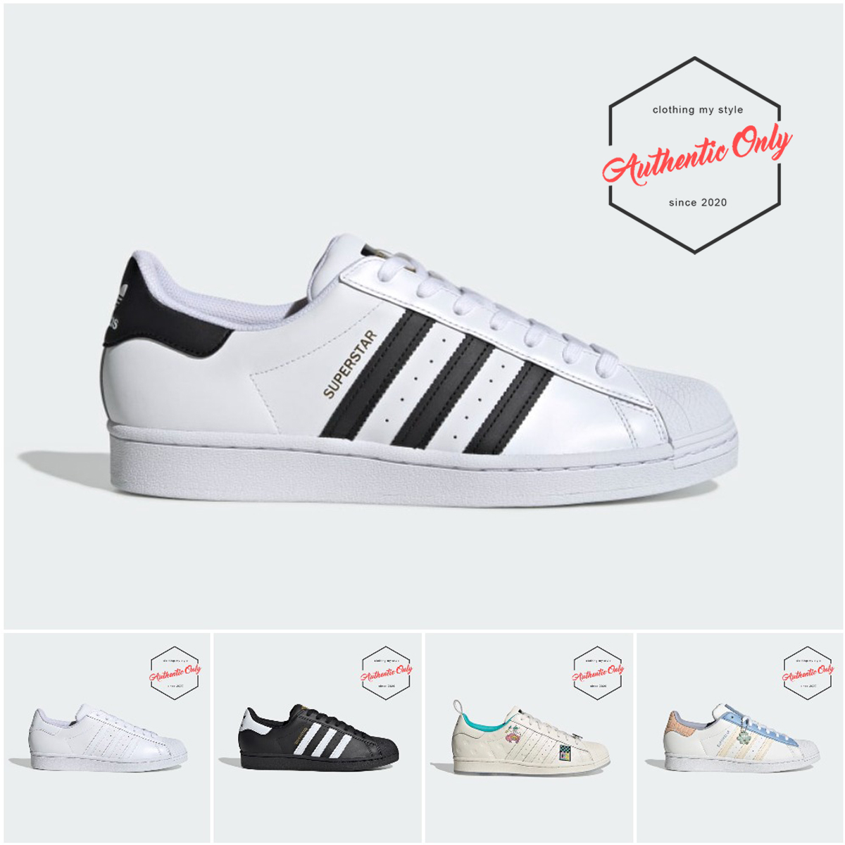 [Authentic Only] Giày Adidas Superstar Tem Vàng Mũi Sò Classic (Trắng, Đen, Holo) Chính Hãng - EG4958, EG4959, EG4960